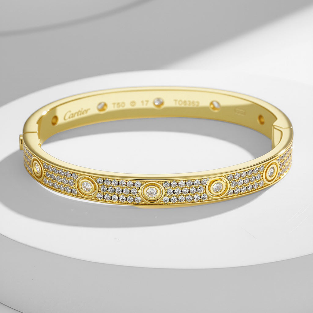 [Love's Uplift]LOVE BRACELET 6.1MM DIAMOND-PAVED 10 BIG DIAMONDS