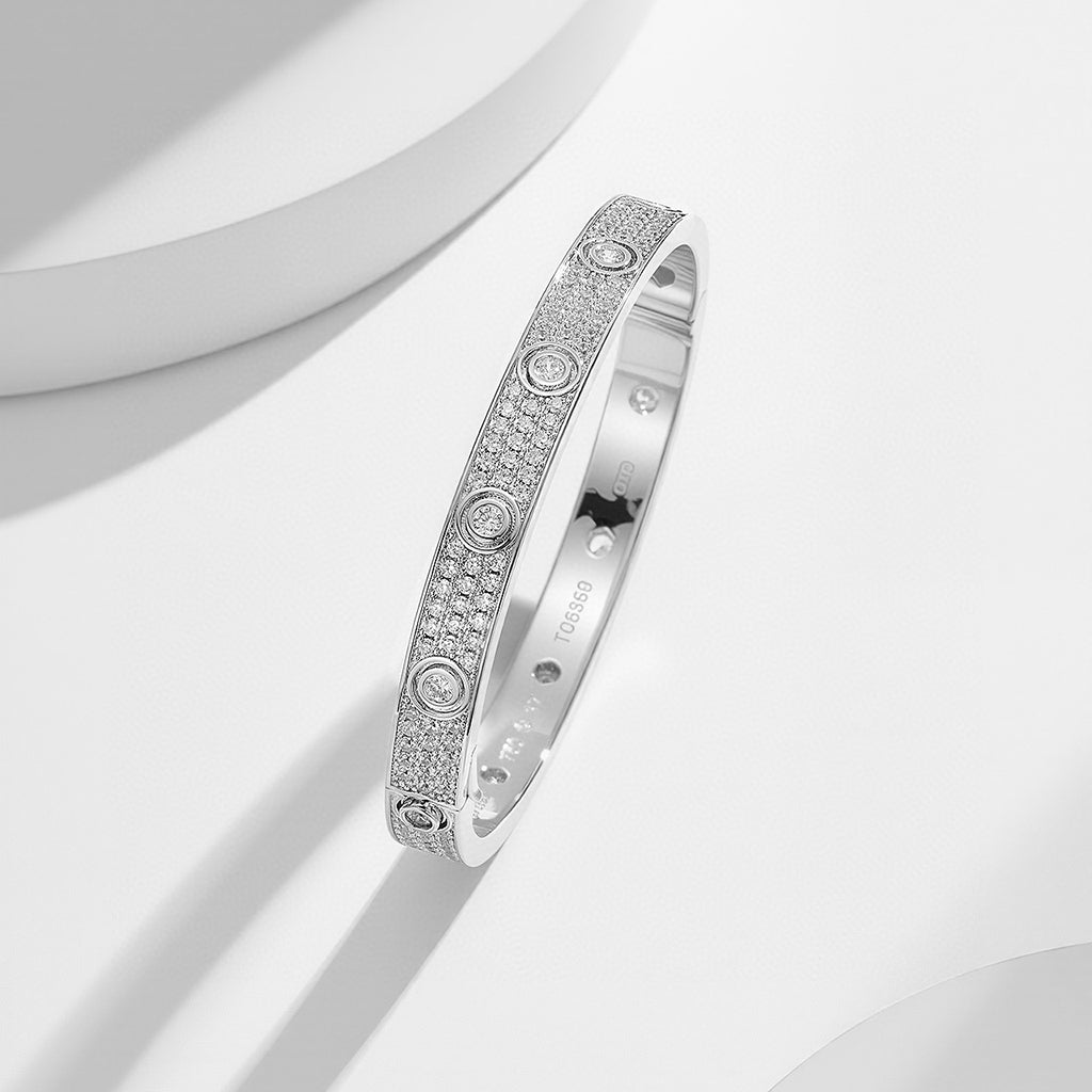 [Love's Uplift]LOVE BRACELET 6.1MM DIAMOND-PAVED 10 BIG DIAMONDS