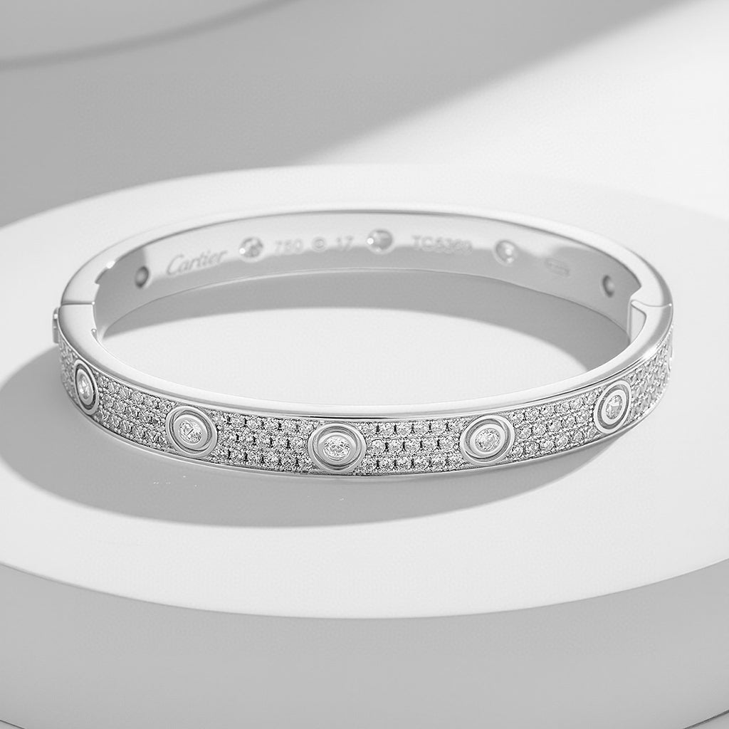 [Love's Uplift]LOVE BRACELET 6.1MM DIAMOND-PAVED 10 BIG DIAMONDS