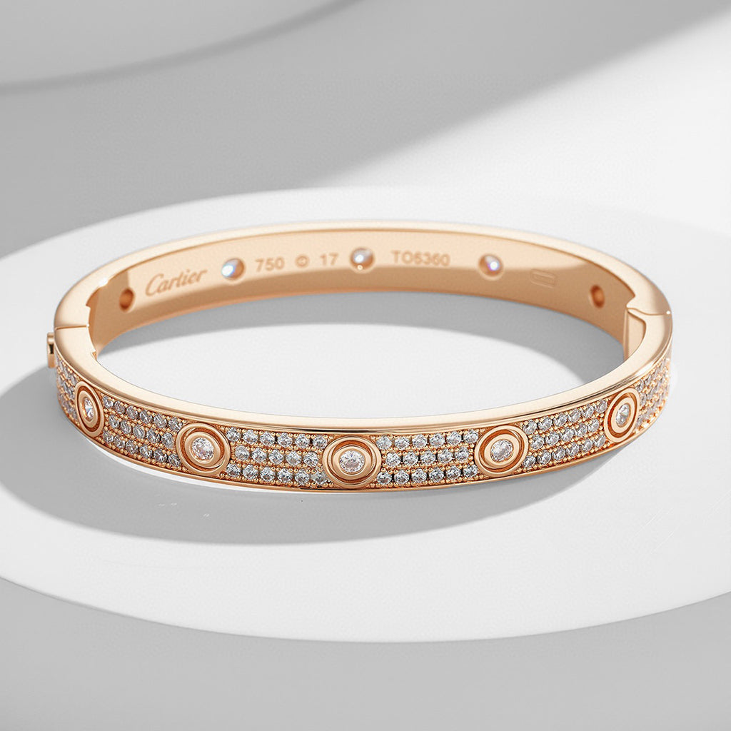 [Love's Uplift]LOVE BRACELET 6.1MM DIAMOND-PAVED 10 BIG DIAMONDS