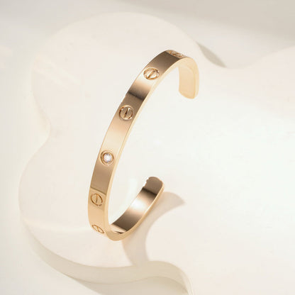 [Love's Uplift]LOVE BRACELET 6.1MM 1 DIAMOND OPEN CUFF