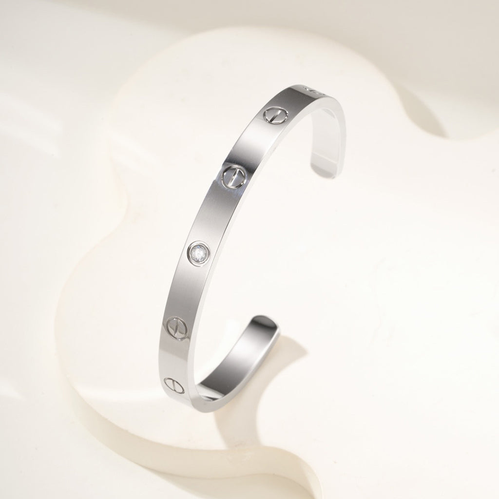 [Love's Uplift]LOVE BRACELET 6.1MM 1 DIAMOND OPEN CUFF