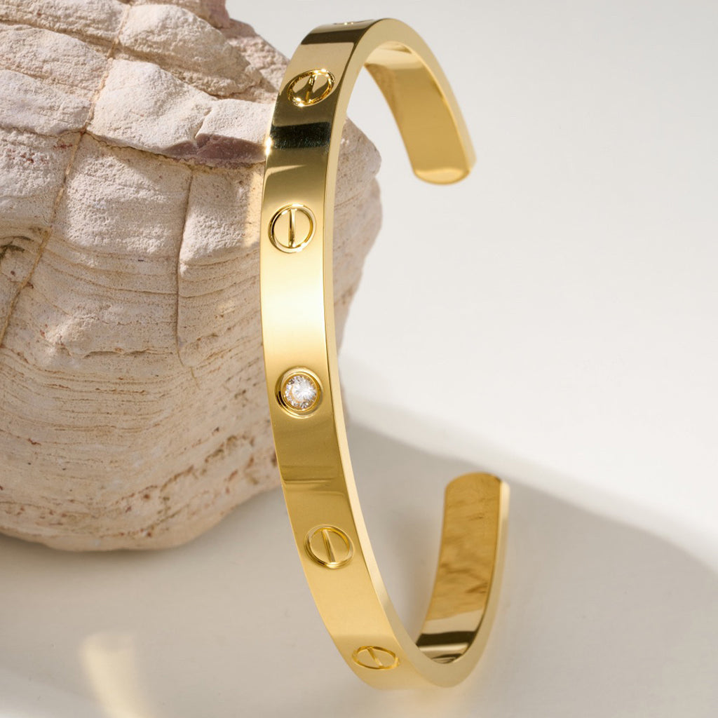 [Love's Uplift]LOVE BRACELET 6.1MM 1 DIAMOND OPEN CUFF