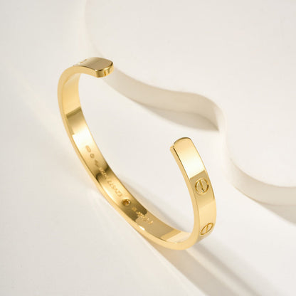 [Love's Uplift]LOVE BRACELET 6.1MM 1 DIAMOND OPEN CUFF