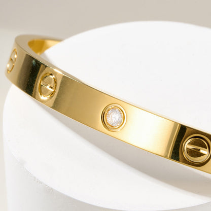 [Love's Uplift]LOVE BRACELET 6.1MM 1 DIAMOND OPEN CUFF