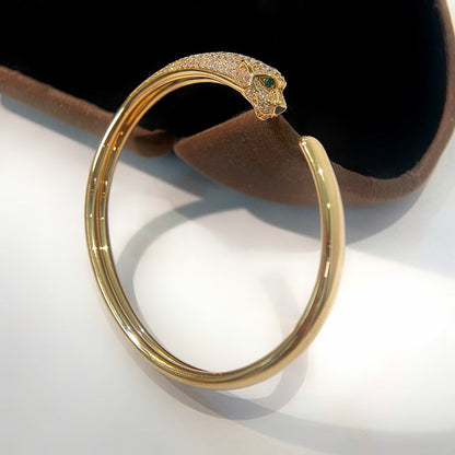 [Love's Uplift]PANTHERE HALF DIAMOND OPEN BRACELET