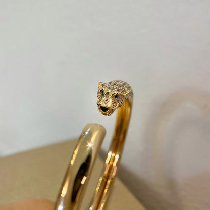 [Love's Uplift]PANTHERE HALF DIAMOND OPEN BRACELET