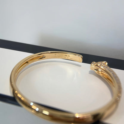 [Love's Uplift]PANTHERE HALF DIAMOND OPEN BRACELET