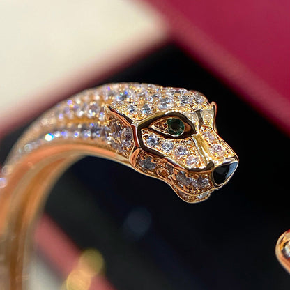 [Love's Uplift]PANTHERE HALF DIAMOND OPEN BRACELET