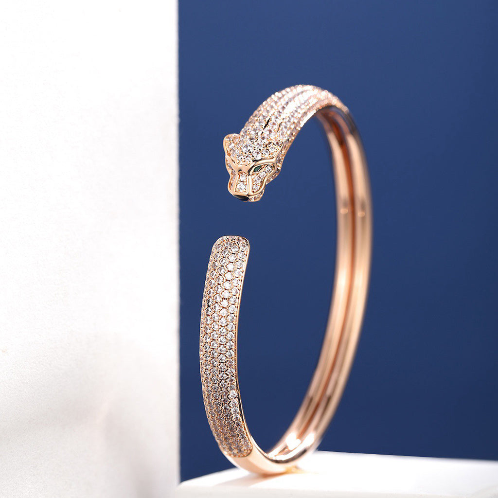 [Love's Uplift]PANTHERE FULL DIAMOND OPEN BRACELET