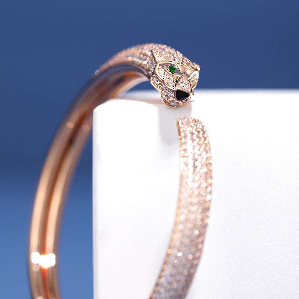 [Love's Uplift]PANTHERE FULL DIAMOND OPEN BRACELET