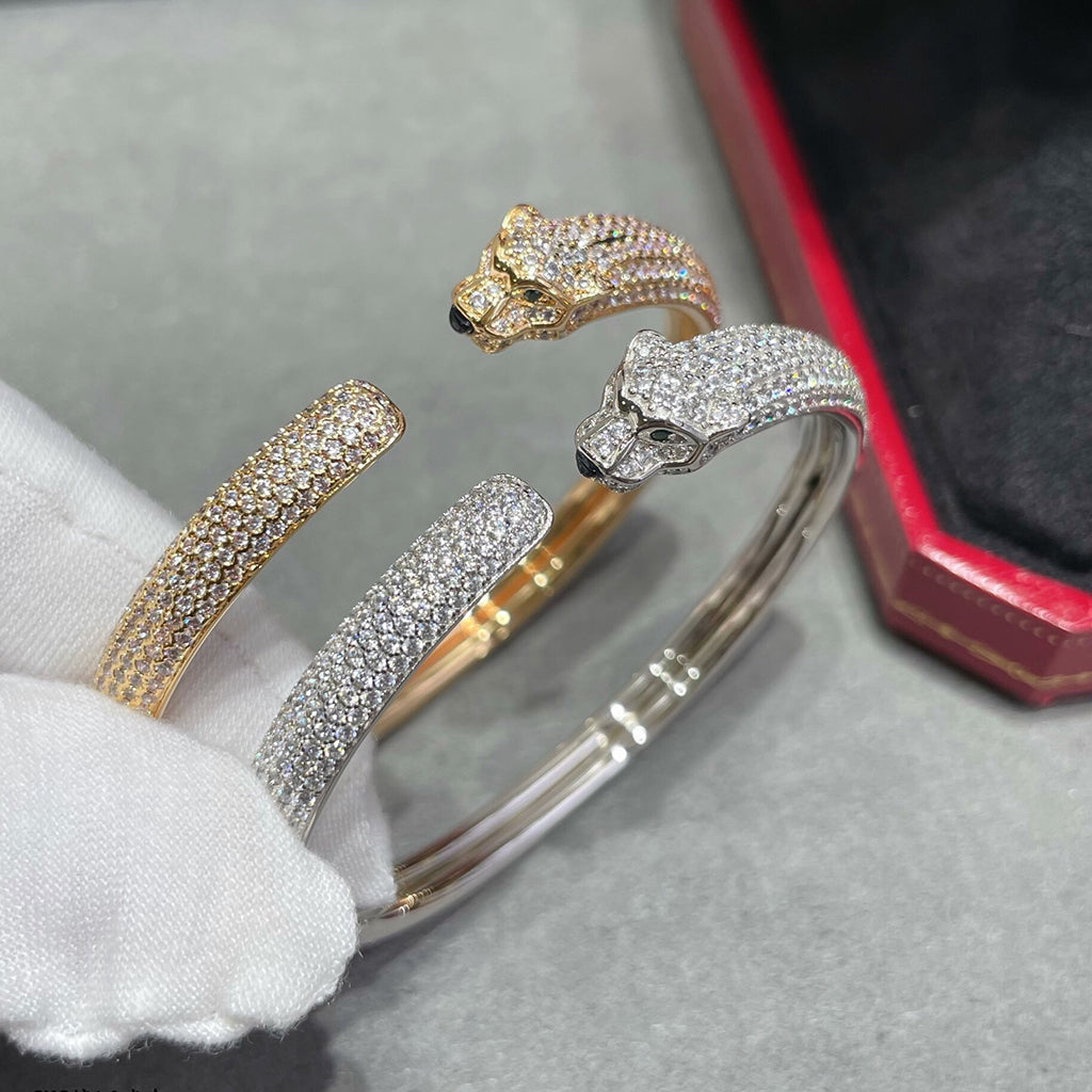 [Love's Uplift]PANTHERE FULL DIAMOND OPEN BRACELET