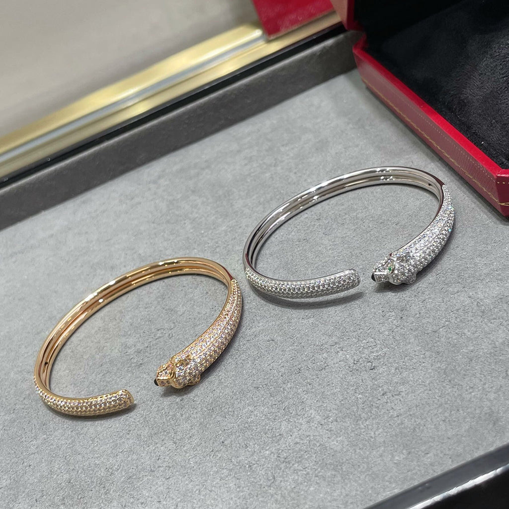 [Love's Uplift]PANTHERE FULL DIAMOND OPEN BRACELET