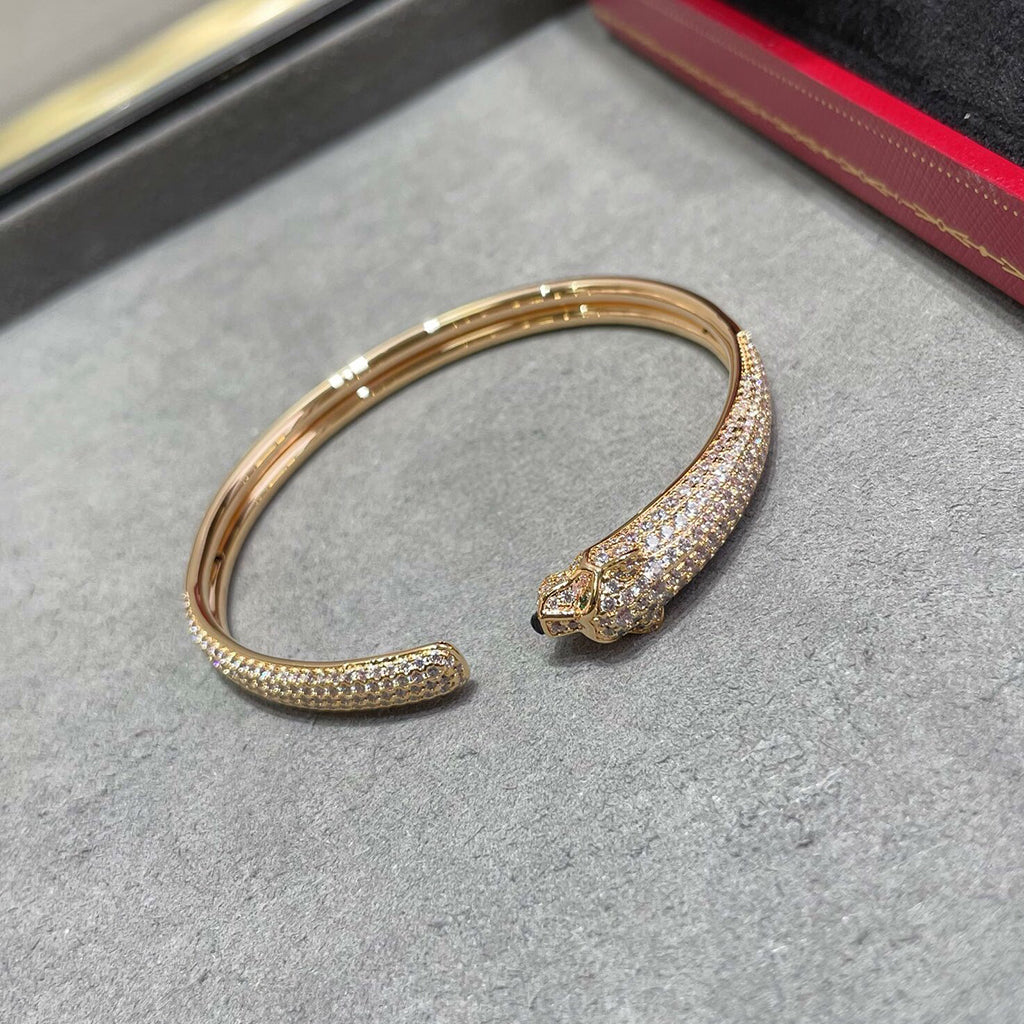 [Love's Uplift]PANTHERE FULL DIAMOND OPEN BRACELET