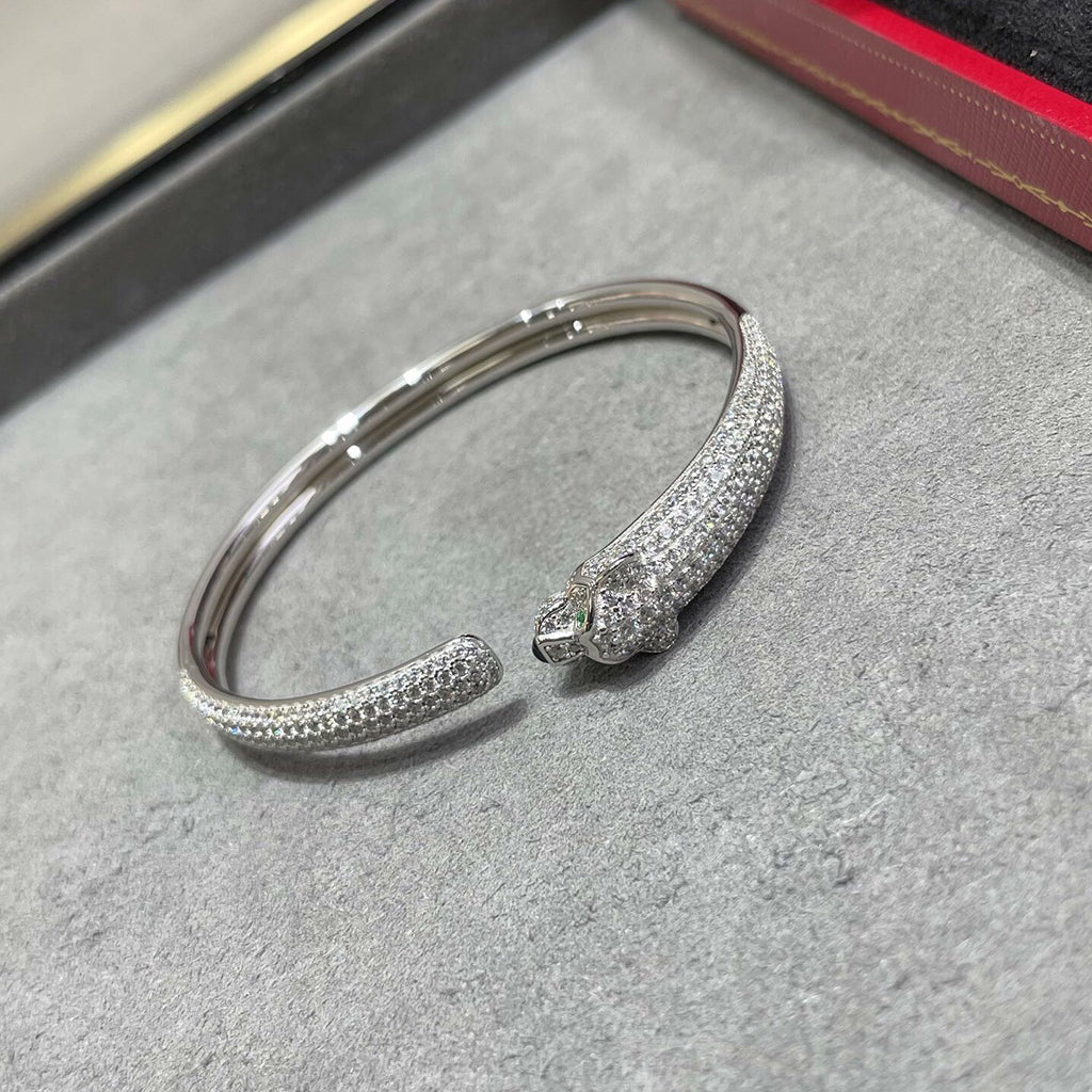 [Love's Uplift]PANTHERE FULL DIAMOND OPEN BRACELET