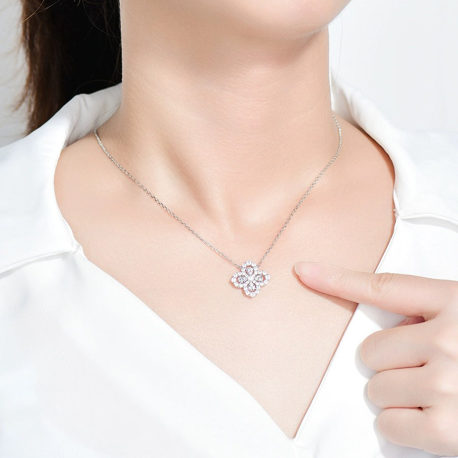 [Love's Uplift]LOOP NECKLACE FULL MOTIF DIAMOND 16MM MULTIPLE COLORS
