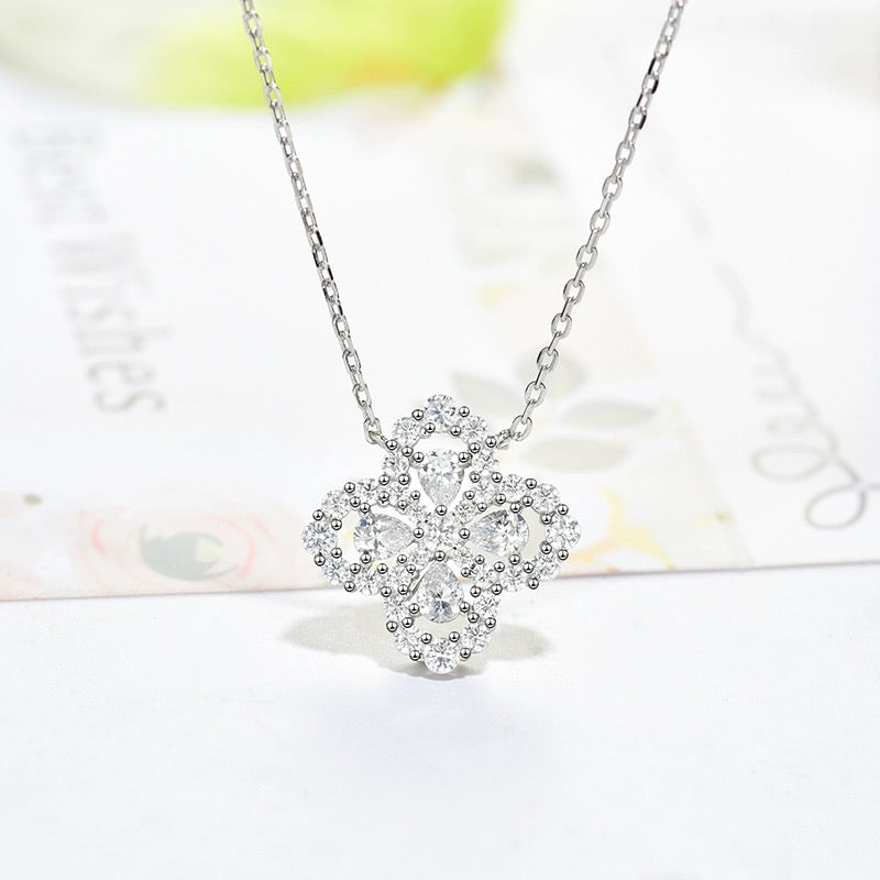 [Love's Uplift]LOOP NECKLACE FULL MOTIF DIAMOND 16MM MULTIPLE COLORS