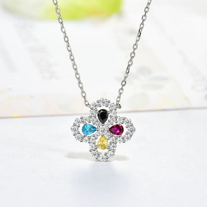 [Love's Uplift]LOOP NECKLACE FULL MOTIF DIAMOND 16MM MULTIPLE COLORS