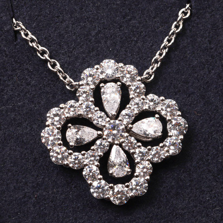 [Love's Uplift]LOOP NECKLACE FULL MOTIF DIAMOND 16MM MULTIPLE COLORS
