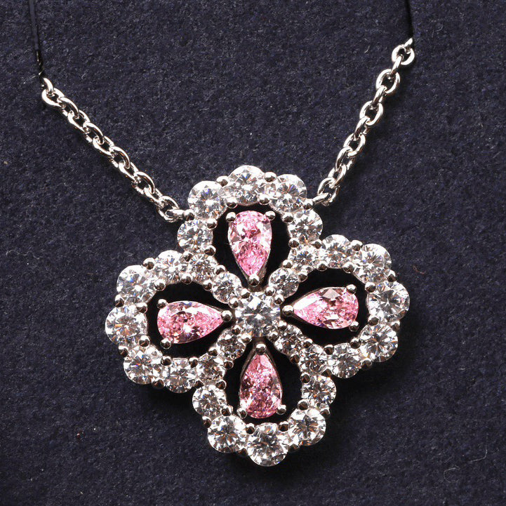 [Love's Uplift]LOOP NECKLACE FULL MOTIF DIAMOND 16MM MULTIPLE COLORS