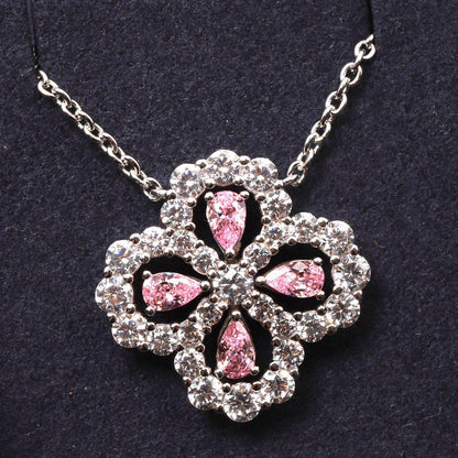 [Love's Uplift]LOOP NECKLACE FULL MOTIF DIAMOND 16MM MULTIPLE COLORS