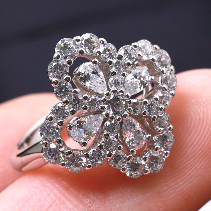 [Love's Uplift]LOOP RING FULL MOTIF DIAMOND 16MM SILVE