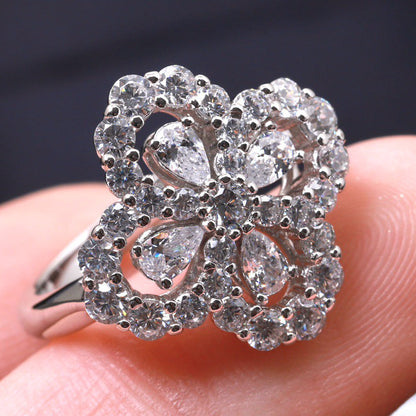 [Love's Uplift]LOOP RING FULL MOTIF DIAMOND 16MM SILVE