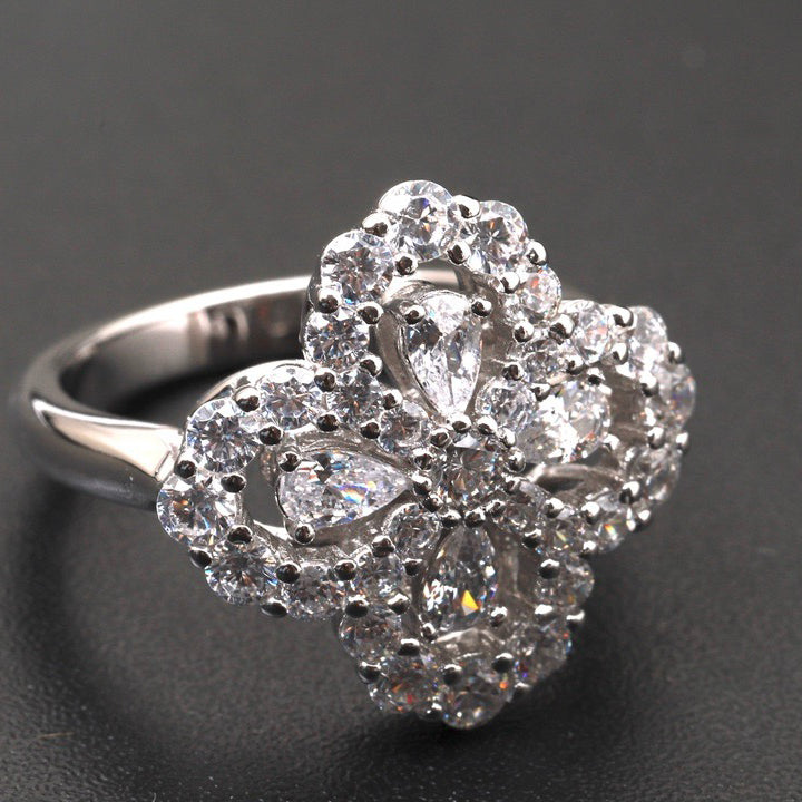 [Love's Uplift]LOOP RING FULL MOTIF DIAMOND 16MM SILVE