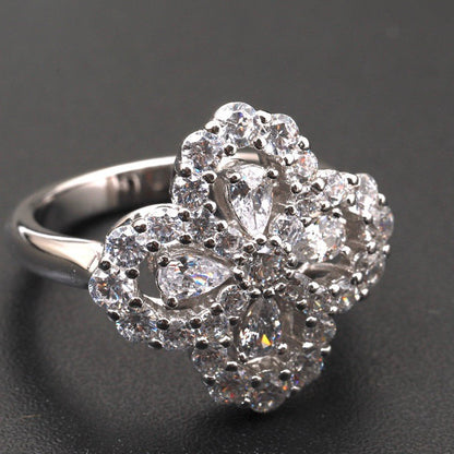 [Love's Uplift]LOOP RING FULL MOTIF DIAMOND 16MM SILVE