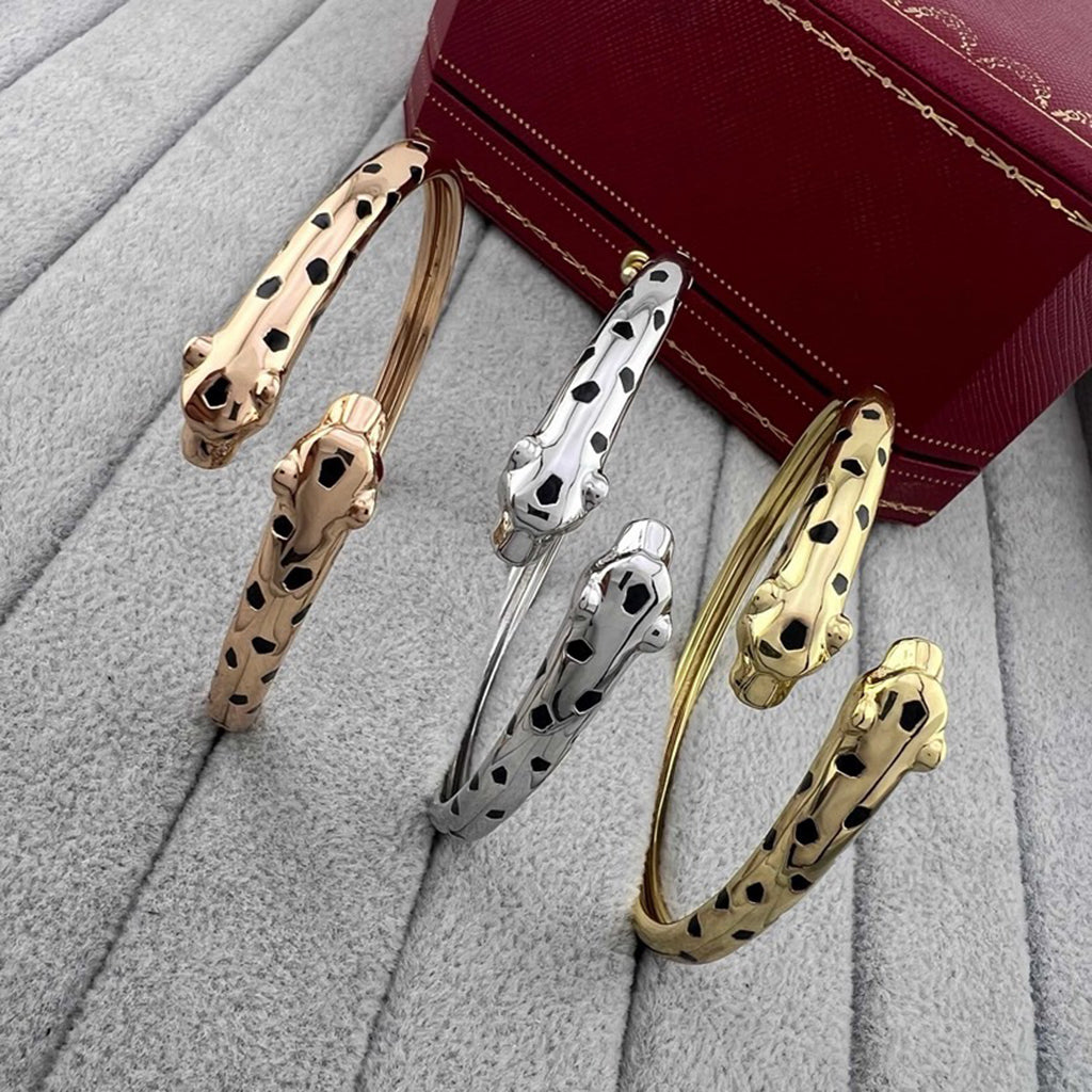 [Love's Uplift]PANTHERE DOUBLE HEADED OPEN BRACELET
