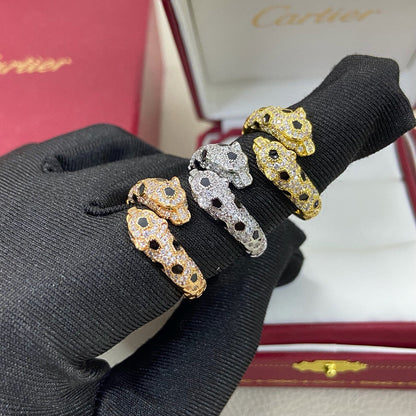 [Love's Uplift]PANTHERE DOUBLE HEADED FULL DIAMOND  RING