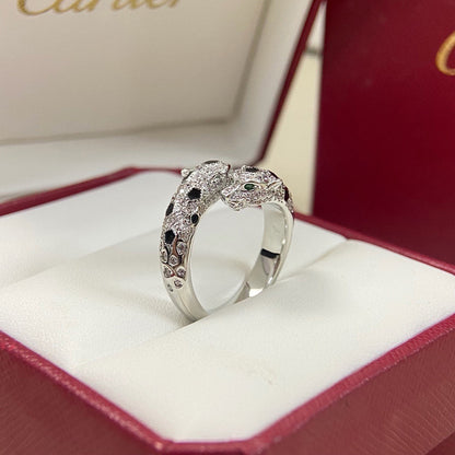 [Love's Uplift]PANTHERE DOUBLE HEADED FULL DIAMOND  RING