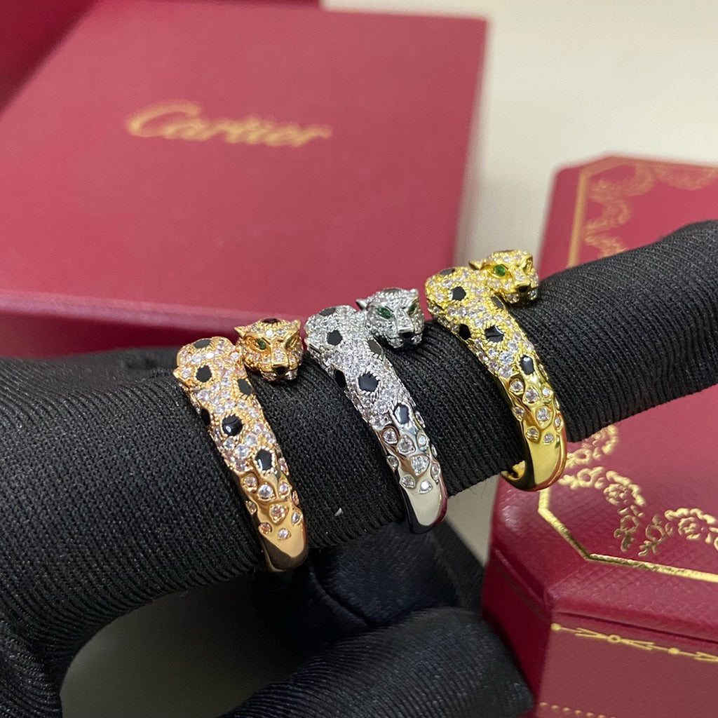 [Love's Uplift]PANTHERE DOUBLE HEADED FULL DIAMOND  RING