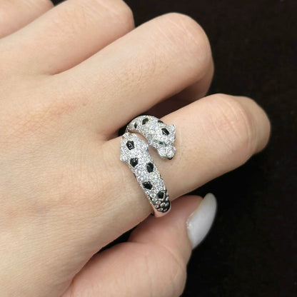 [Love's Uplift]PANTHERE DOUBLE HEADED FULL DIAMOND  RING