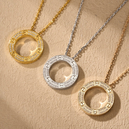 [Love's Uplift]LOVE NECKLACE 16MM  FULL DIAMOND
