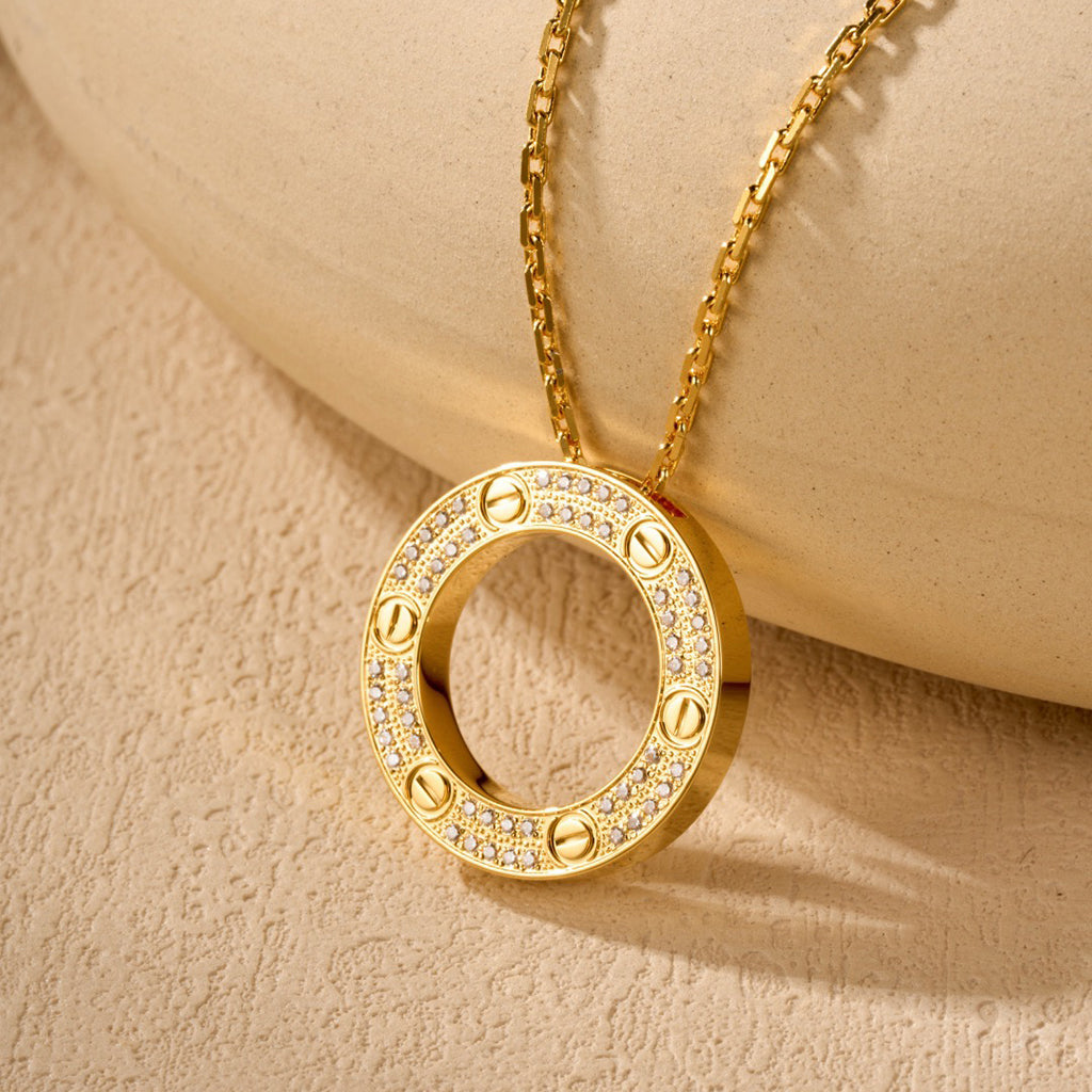 [Love's Uplift]LOVE NECKLACE 16MM  FULL DIAMOND