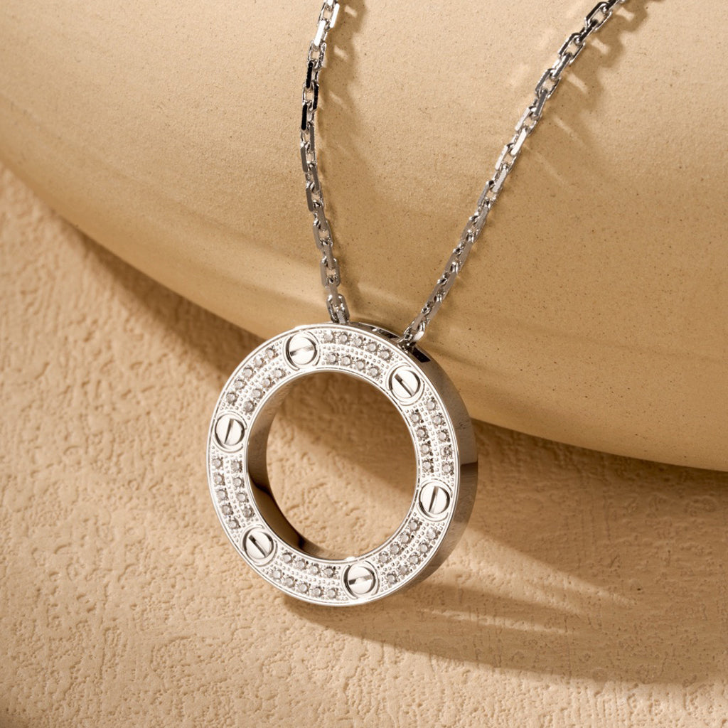 [Love's Uplift]LOVE NECKLACE 16MM  FULL DIAMOND