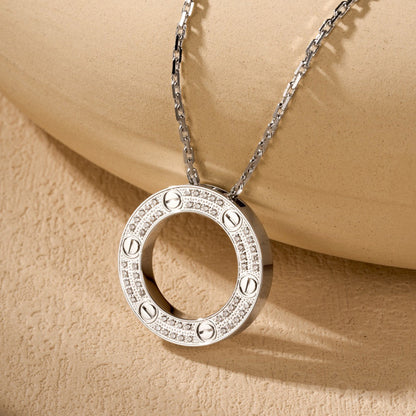 [Love's Uplift]LOVE NECKLACE 16MM  FULL DIAMOND