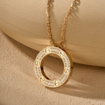 [Love's Uplift]LOVE NECKLACE 16MM  FULL DIAMOND