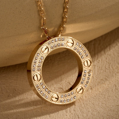 [Love's Uplift]LOVE NECKLACE 16MM  FULL DIAMOND