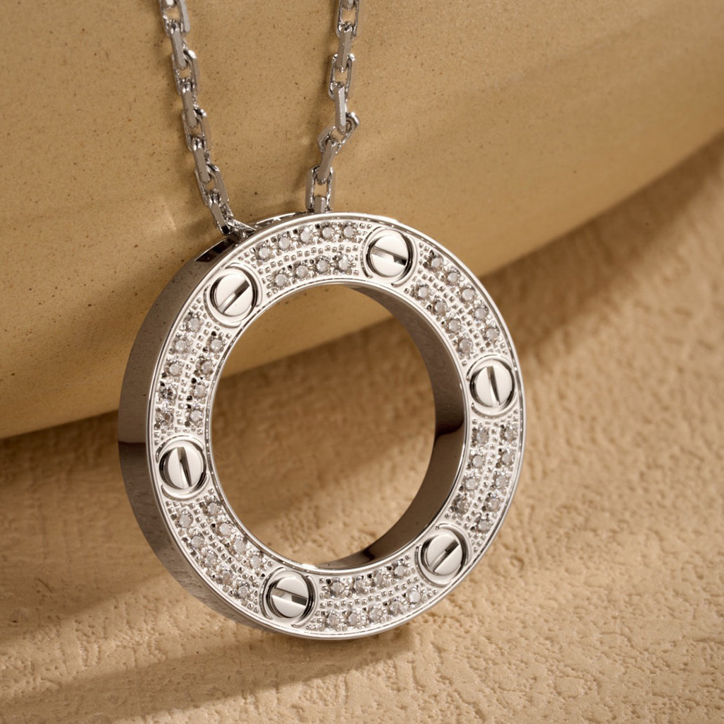 [Love's Uplift]LOVE NECKLACE 16MM  FULL DIAMOND