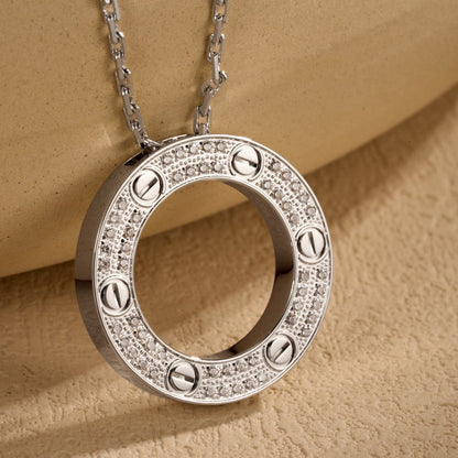 [Love's Uplift]LOVE NECKLACE 16MM  FULL DIAMOND