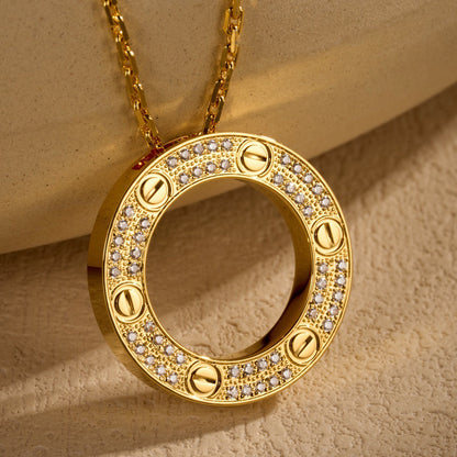 [Love's Uplift]LOVE NECKLACE 16MM  FULL DIAMOND