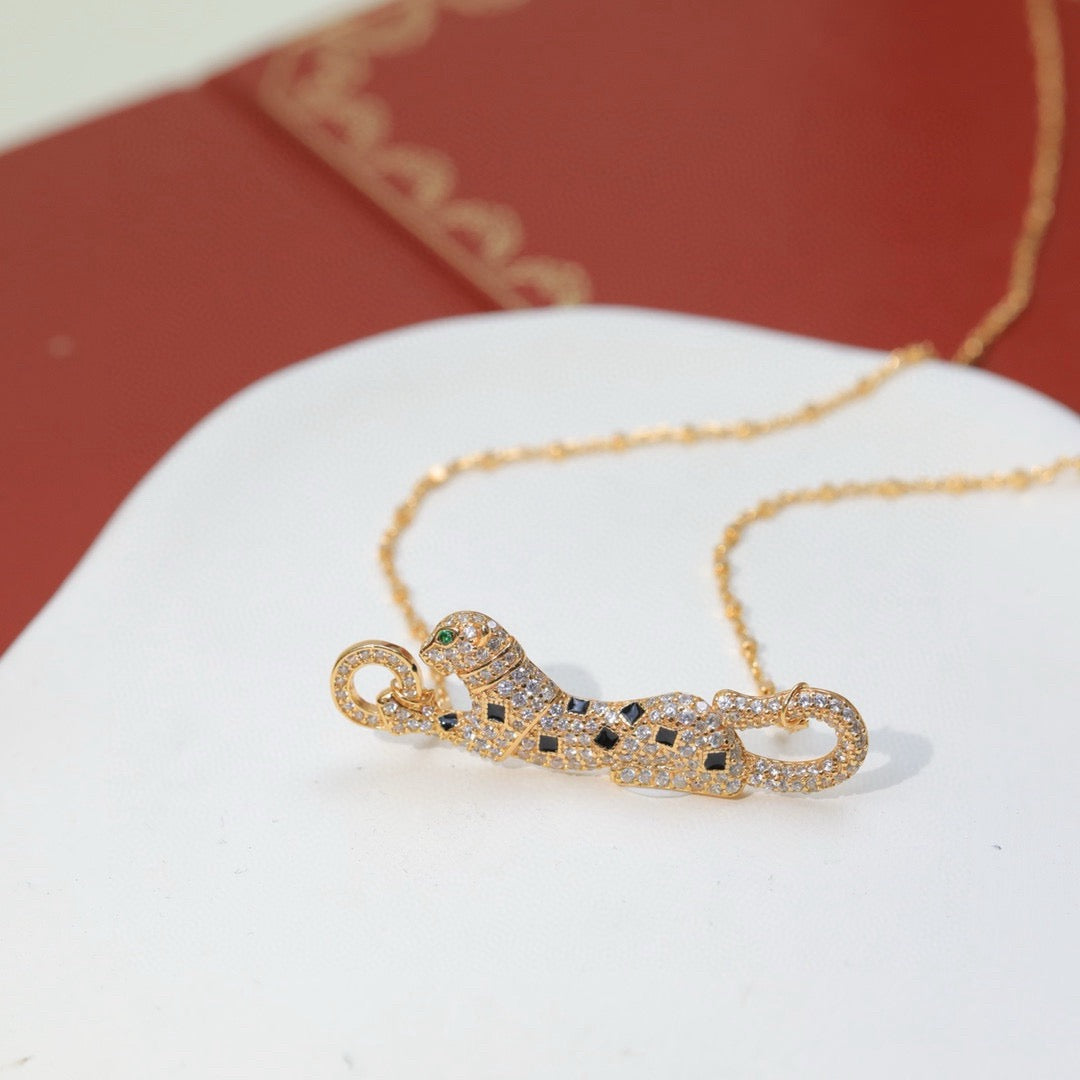 [Love's Uplift]PANTHERE PAVED DIAMOND NECKLACE