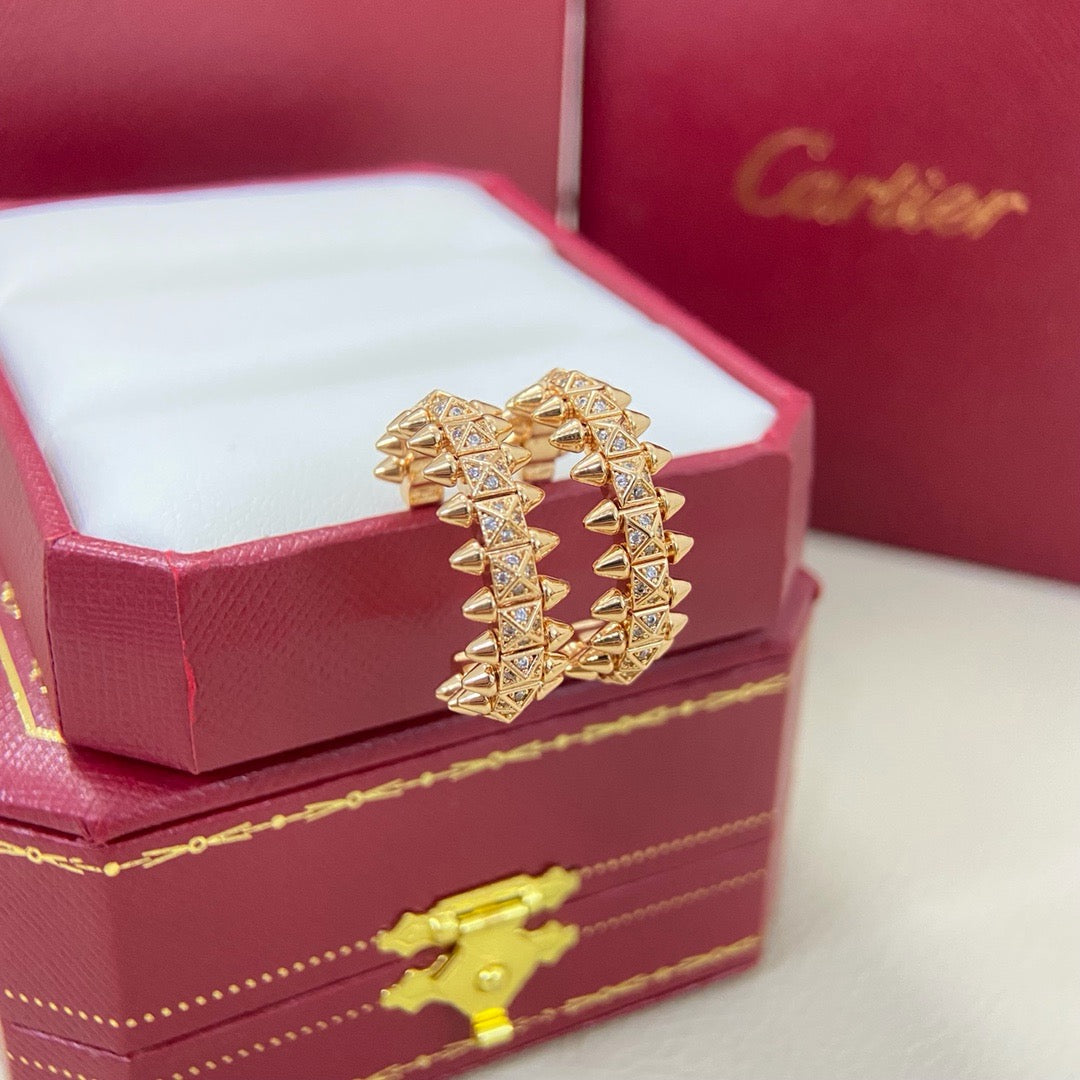 [Love's Uplift]CLASH 6.4MM FULL DIAMOND SMALL EARRINGS
