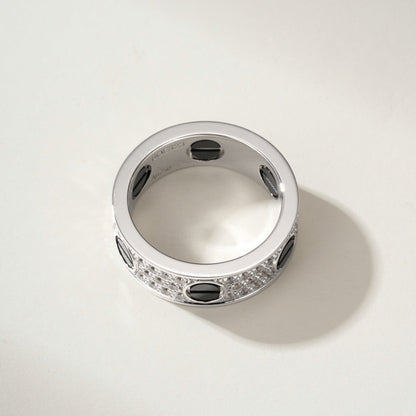 [Love's Uplift]LOVE RING 5.5MM DIAMONDS PAVED CERAMIC