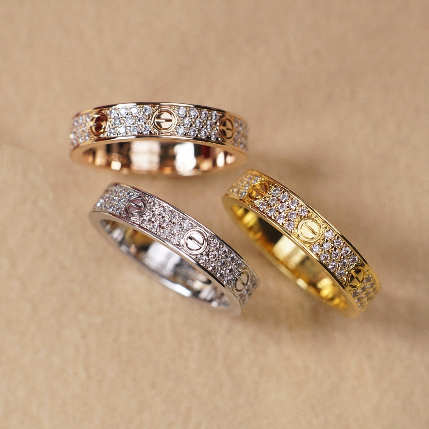 [Love's Uplift]LOVE RING 4.0MM DIAMOND PAVED