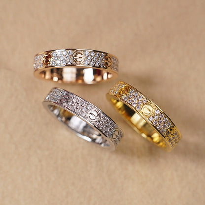[Love's Uplift]LOVE RING 4.0MM DIAMOND PAVED
