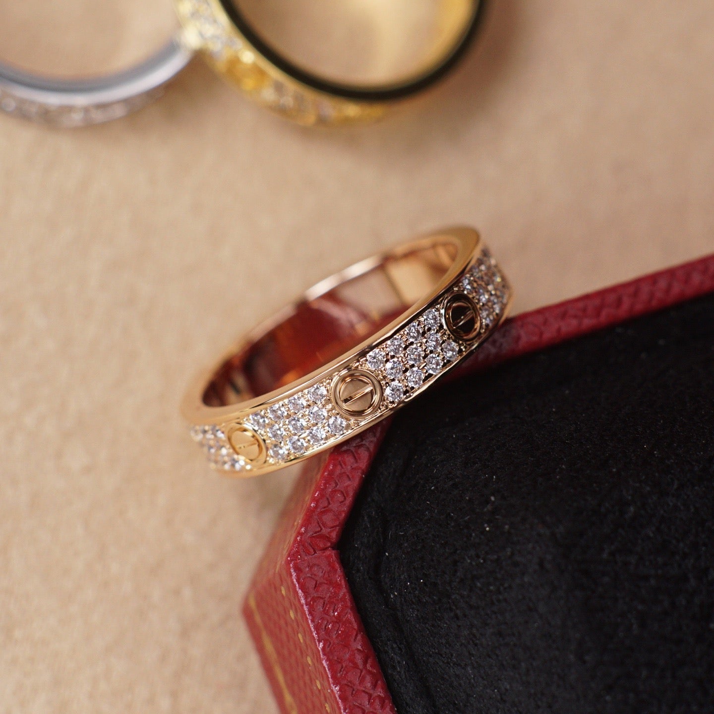 [Love's Uplift]LOVE RING 4.0MM DIAMOND PAVED