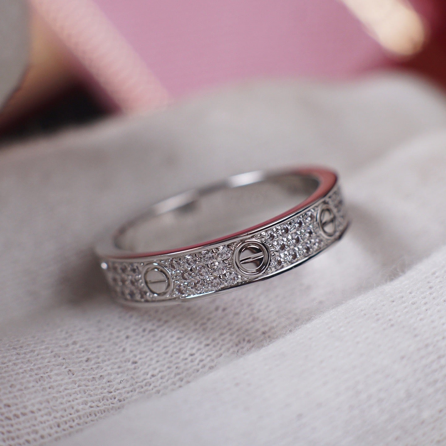 [Love's Uplift]LOVE RING 4.0MM DIAMOND PAVED